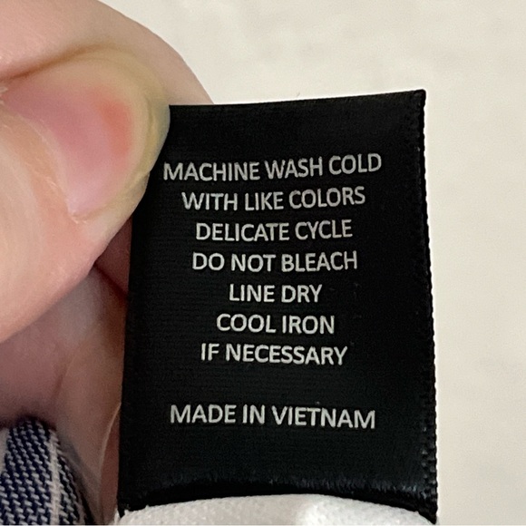 NEW Crystal Sky Blue White Jumpsuit Striped Wide Leg Flowy Cropped Romper Sz S - Picture 10 of 12